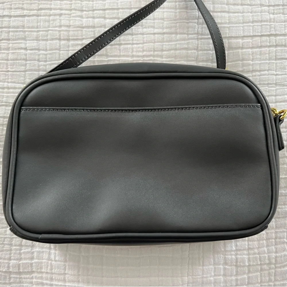 Joy & Iman Gray Leather/Calf Hair Crossbody Bag with Gold Detail - Picture 5 of 5